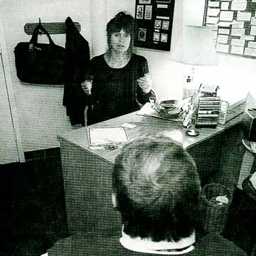 Nicol Merline during a press interview