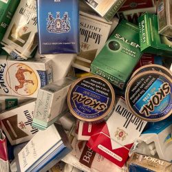 Cigs & Chew Thrown Away. Collection of Cigs & Chew Thrown Away.